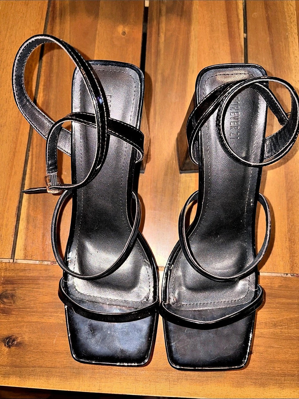 Forever 21 Black Platform Strappy Heels US 6.5